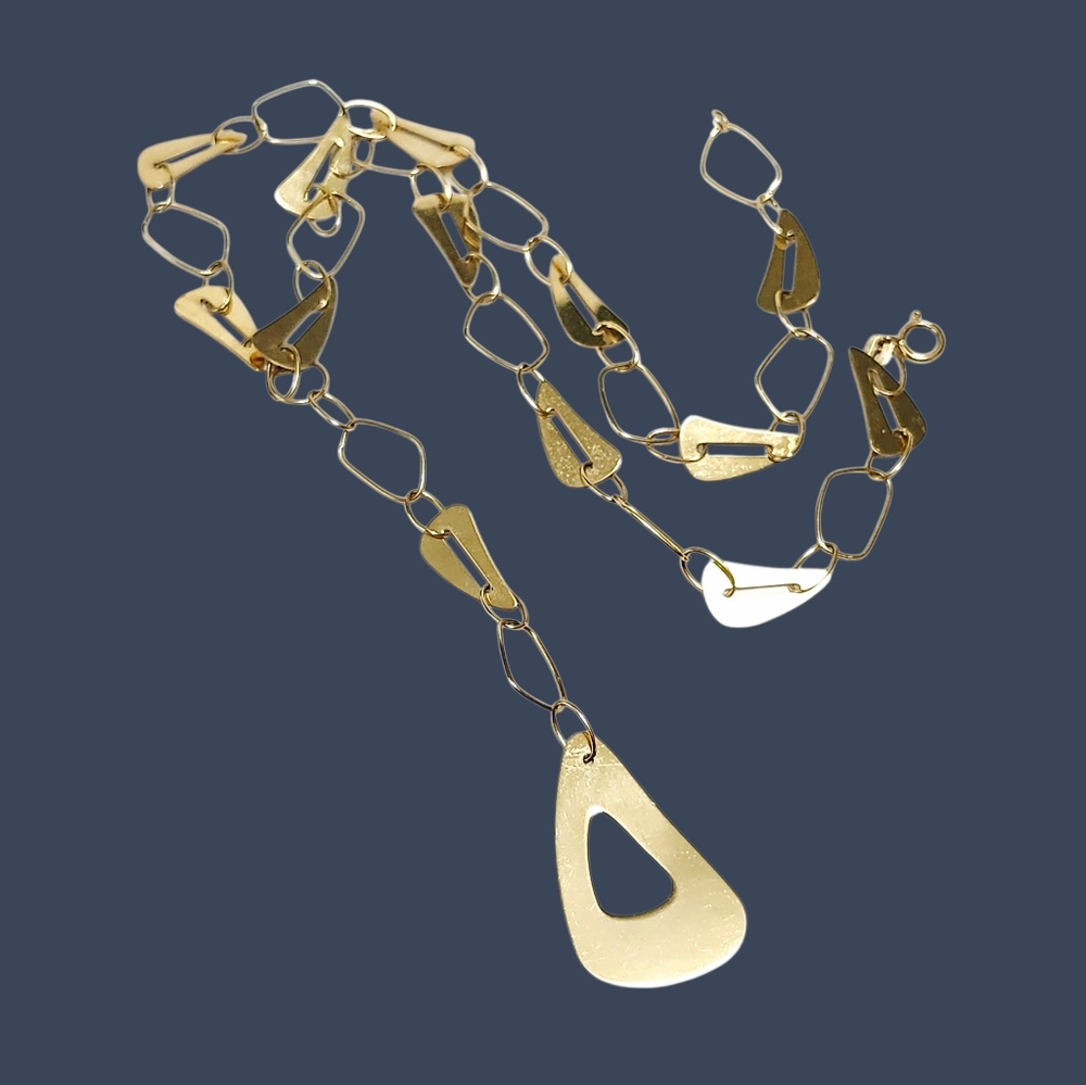 10K Gold Lariat Necklace - Picture 3 of 12